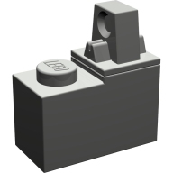 Lego kostka (kostička) 1x2 s pantem nahoru, tmavě šedá (4125384)